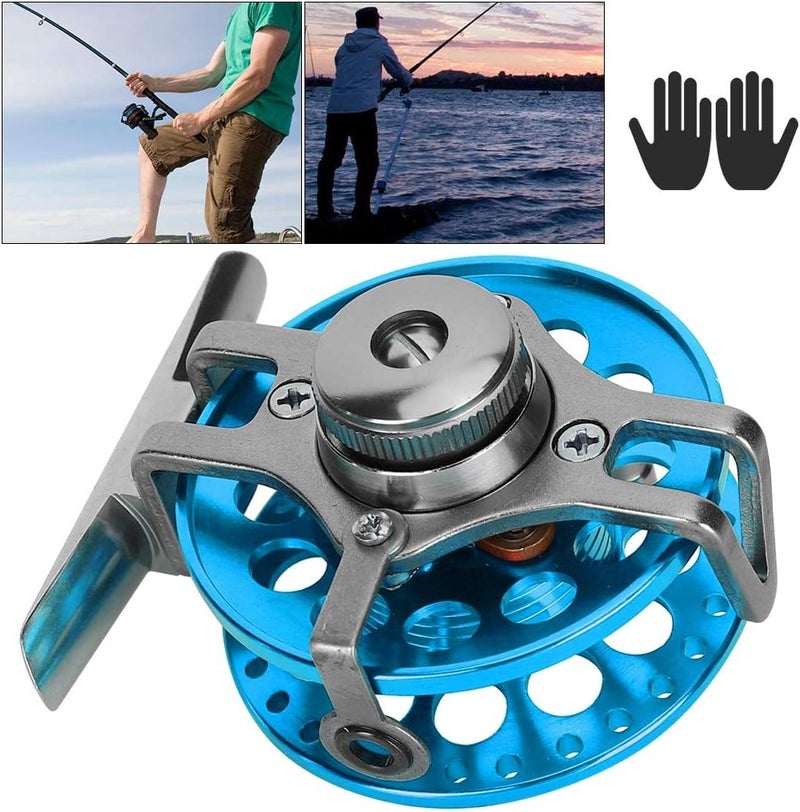 ZIZEV Full Metal Front Ice Fishing Wheel, Ice Fishing Wheel, for Outdoor Use Adult Children SeaFresh Fishing Fishing Lover (Blue Left Hand) - Image 3